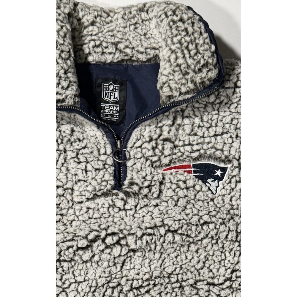 NFL New‎ England Patriots Sherpa Fleece 1/4 Zip Mens Small Womens Medium